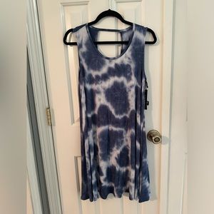 Blue/White Casual Tie Dye Dress